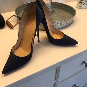 Navy blue suede like new worn once. So kate